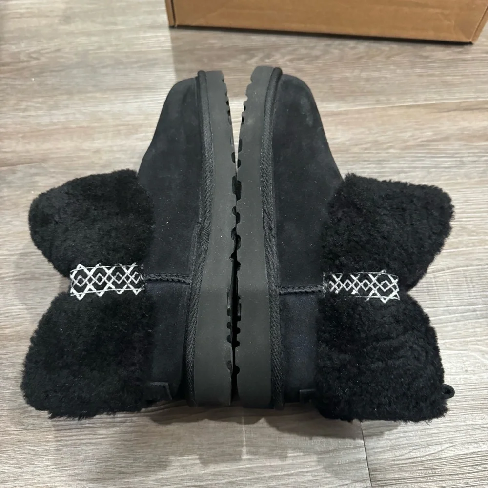 UGG Ultra Mini Braid Black Suede Boots